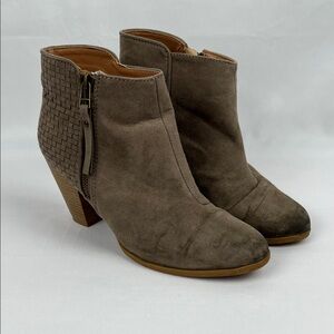 Women's Gray Suede Ankle Boots Size 8/8.5